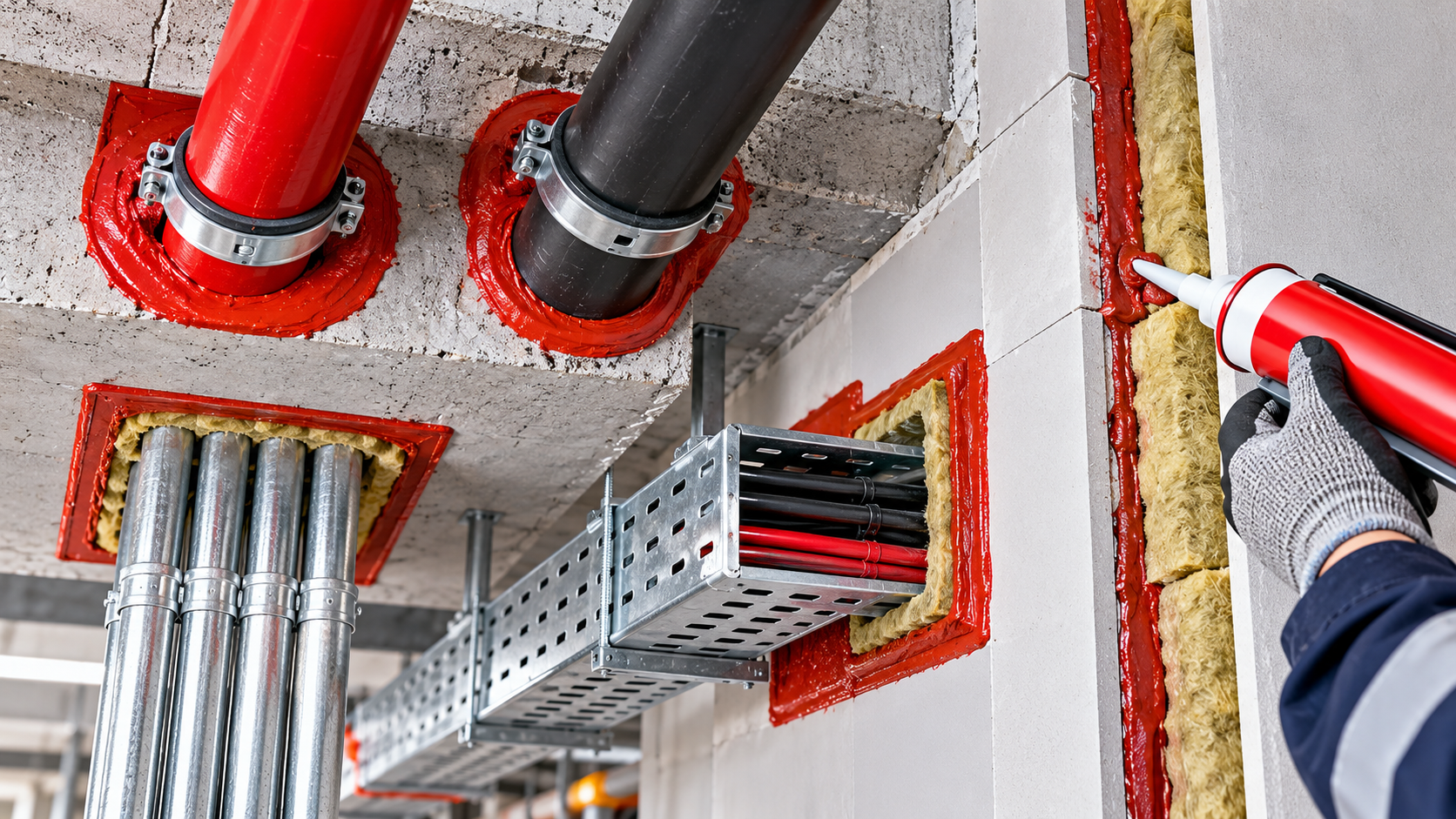 Fire stopping and sealant work